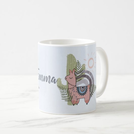 Boho Llama Kaffeetasse (VorderseiteRechts)