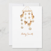 Boho Llama mamma Kinderzimmer Mobile Babydusche Einladung (Rückseite)