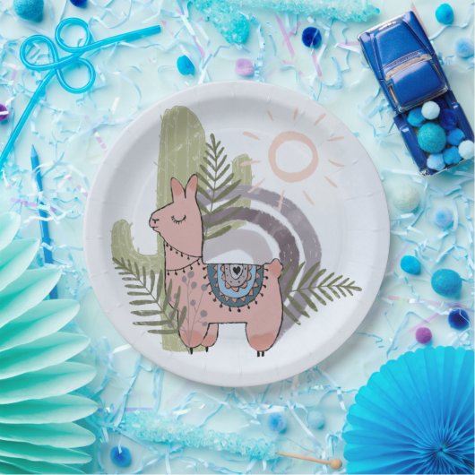 Boho Llama Pappteller (Party)