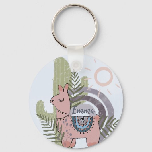 Boho Llama Schlüsselanhänger (Vorderseite)