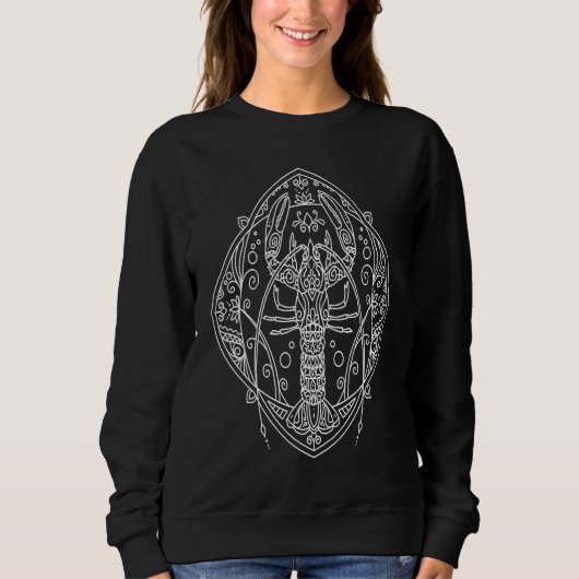 Boho Lobster Sea Life Mandala  Hippy Bohemian Spir Sweatshirt (Vorderseite)