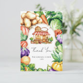 Boho Locally Grown Farmer's Market Baby Shower Dankeskarte (Stehend Vorderseite)