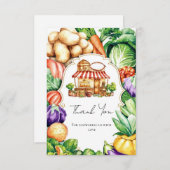 Boho Locally Grown Farmer's Market Baby Shower Dankeskarte (Vorne/Hinten)