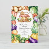 Boho Locally Grown Farmer's Market Baby Shower Einladung (Stehend Vorderseite)