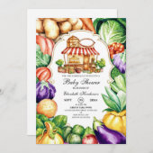 Boho Locally Grown Farmer's Market Baby Shower Einladung (Vorne/Hinten)