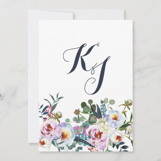 Boho Longhorn Einladung (Rückseite)