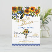 Boho Longhorn Kuh Skull Floral Brautparty Einladung (Stehend Vorderseite)