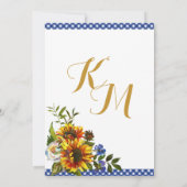 Boho Longhorn Kuh Skull Floral Brautparty Einladung (Rückseite)