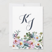 Boho Longhorn Kuh Skull Floral Brautparty Einladung (Rückseite)