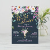 Boho Longhorn Kuh Skull Floral Brautparty Einladung (Stehend Vorderseite)