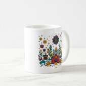 Boho Lotus Mind Meditation Kunst Kaffeetasse (VorderseiteRechts)