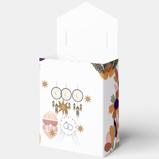 Boho Lotus & Moon Gastgeschenk Hochzeit Box mit Ri Geschenkschachtel (Offen)