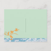 Boho Love Birds Mint Wedding Save the Date Ankündigungspostkarte (Rückseite)