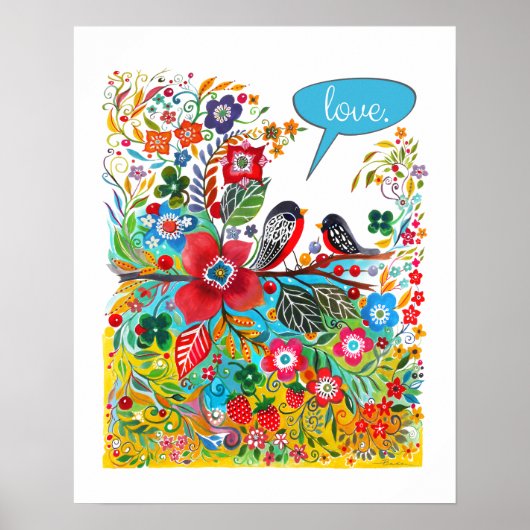 Boho Love Birds Poster (Vorne)