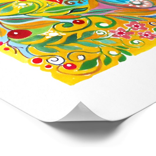 Boho Love Birds Poster (Ecke)