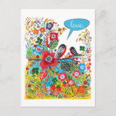 Boho Love Birds Postkarte (Vorderseite)
