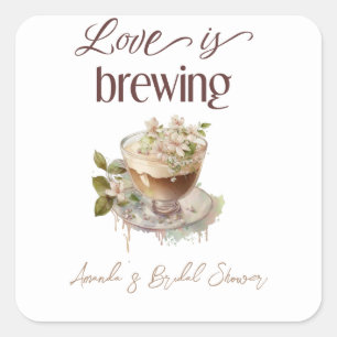 Boho Love Brautparty-Brunch mit floraler Note Quadratischer Aufkleber