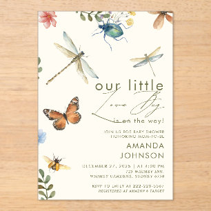 Boho Love Bug Insekten Libelle Baby Shower Acryleinladungen