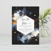 Boho Lovely Celestial Wedding Save The Date (Stehend Vorderseite)