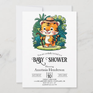 Boho Lovely Tiger Digital Baby Dusche Einladung
