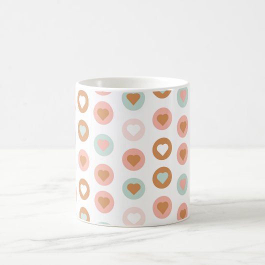 Boho Loving Hearts Liebe Valentines Colorful Kaffeetasse (Mittel)