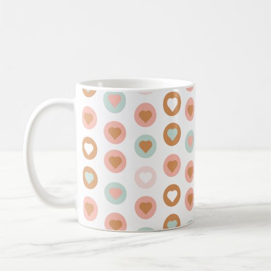 Boho Loving Hearts Liebe Valentines Colorful Kaffeetasse (Links)