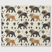 Boho-Löwen-Tribal-Safari-Muster Geschenkpapier (Flach)