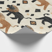 Boho-Löwen-Tribal-Safari-Muster Geschenkpapier (Ecke)