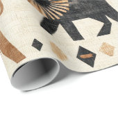 Boho-Löwen-Tribal-Safari-Muster Geschenkpapier (Rolleneckpunkt)