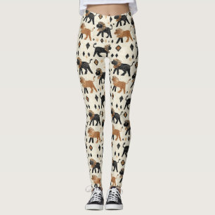 Boho-Löwen-Tribal-Safari-Muster Leggings