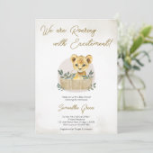 Boho-Löwenbaby-Party Einladung (Stehend Vorderseite)