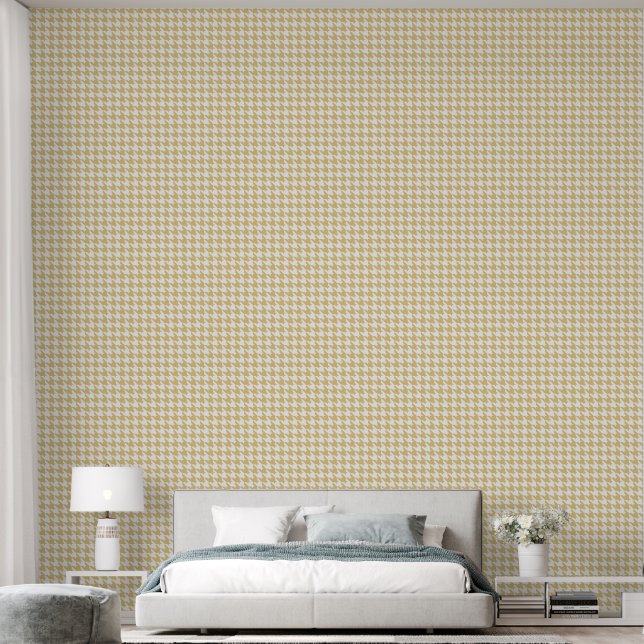 Boho  Lt Senfgelb Hundezahn Tapete (Schlafzimmer)