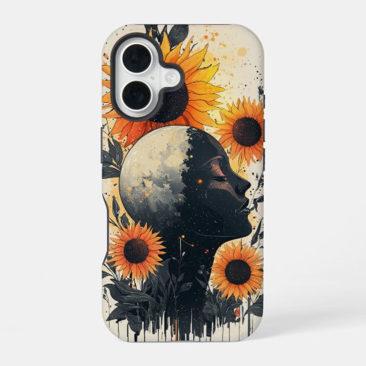 Boho Lunar Bloom Phone Case iPhone 16 Hülle (Rückseite)