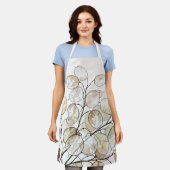 Boho Lunaria Wasserfarbe Botanisch Floral Schürze (Getragen)