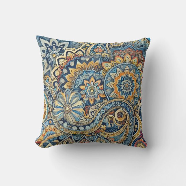 Boho Luxe Paisley Dream Kissen (Vorderseite)