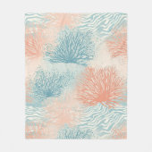 Boho Luxe Wasserfarbe Küsten-Korallen-Muster (5) Fleecedecke (Vorderseite)