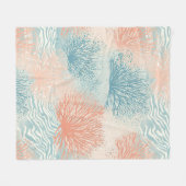 Boho Luxe Wasserfarbe Küsten-Korallen-Muster (5) Fleecedecke (Vorderseite (Horizontal))