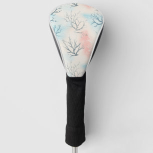 Boho Luxe Wasserfarbe Küstenkorallenmuster (1) Golf Headcover