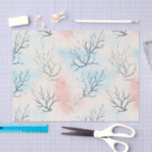 Boho Luxe Wasserfarbe Küstenkorallenmuster (1) Seidenpapier (Handwerk)