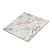 Boho Luxe Wasserfarbe Küstenkorallenmuster (2) Fliese (Seite)