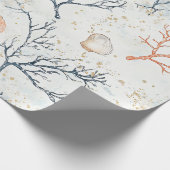 Boho Luxe Wasserfarbe Küstenkorallenmuster (2) Geschenkpapier (Ecke)
