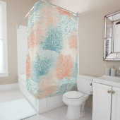 Boho Luxe Wasserfarbe Küstenkorallenmuster (5) Duschvorhang (Beispiel)