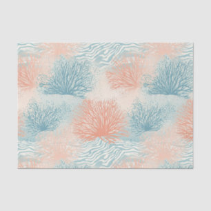 Boho Luxe Wasserfarbe Küstenkorallenmuster (5) Seidenpapier