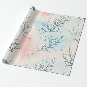 Boho Luxe Wasserfarbe Küstenkorallenmuster Geschenkpapier