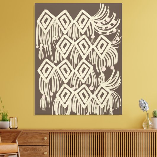 Boho Macrame Hanging Painting Leinwanddruck (Insitu (Wohnzimmer))