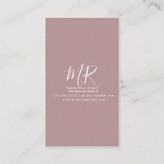 Boho Macrame Künstler Handmade Art Designer Blush Visitenkarte (Rückseite)