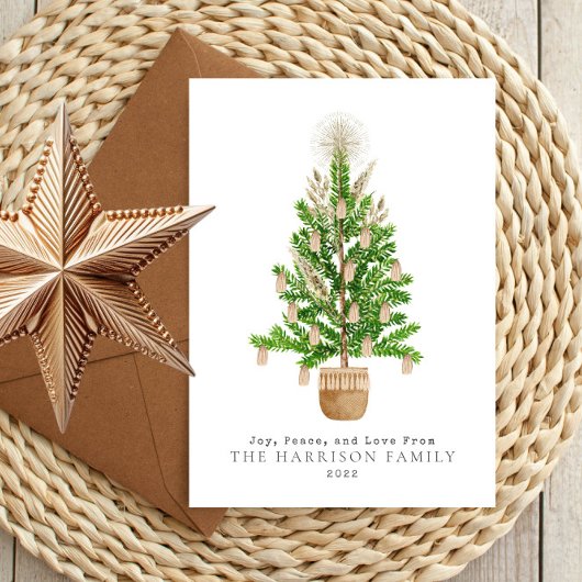 Boho-Macrame-Weihnachtsbaum Feiertagskarte