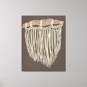 Boho-Macramee-Hängende Malerei Kunst Leinwanddruck