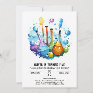 Boho Mad Scientist Discovery Birthday Einladung