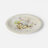 BOHO Mädchen-Baby-Duschen-Igels-Abenteuer erwartet Pappteller (Schrägansicht)